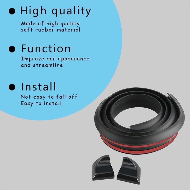 CHRYMUM Car Rear Spoiler Roof Lip Kit, Carbon Fiber 3D Rubber Trunk Spoiler Trim Strip, Car Rear Spoiler Kit, Auto Exterior Accessories Punch-Free Installation for Most Cars - Image 3